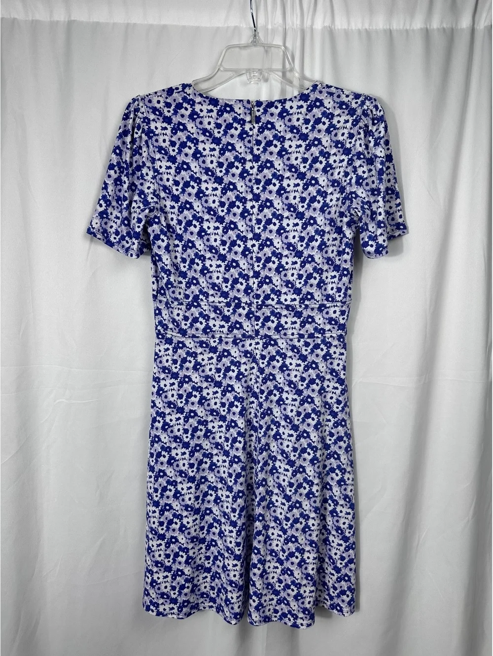Michael Kors Blue and White Floral Short Sleeve Dress Size S